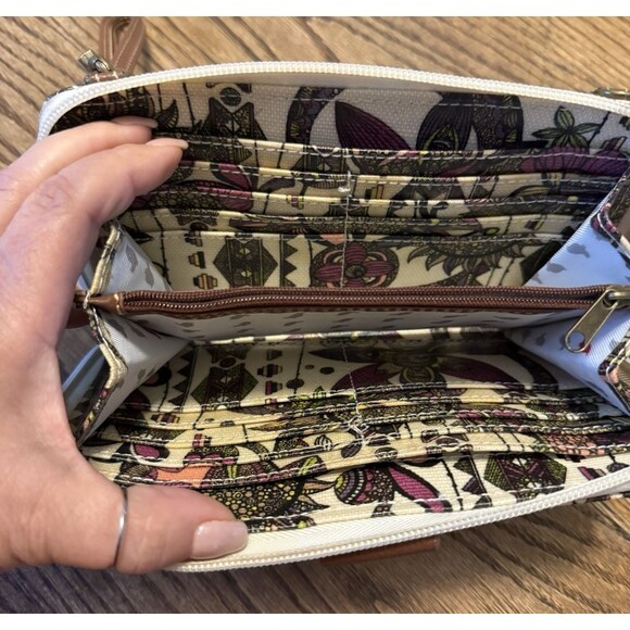 Sakroots Wristlet Wallet  Multicolor Owl Floral Design - Picture 5 of 10